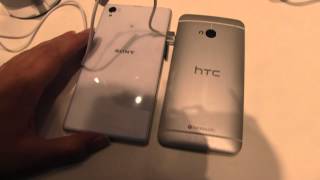 Sony Xperia Z1 vs HTC One Quick Comparison [upl. by Kendra219]