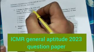 DHRICMR JRF 2023 General aptitude previous year question paper discussion nta icmr pyq2023 neet [upl. by Arabrab]