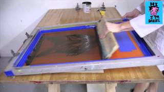 2 Color Screen Print  how to do it with one screen  Hi Im Daniel TV [upl. by Adnov]