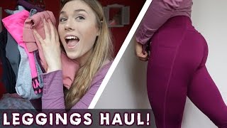 Leggings Haul  Try on HampM  GymShark  ElleSport  Penn  Primark [upl. by Einnos]