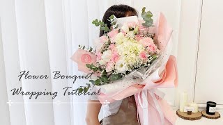 How to Wrap a Flower Bouquet  Flower Bouquet Tying amp Wrapping Techniques amp Ideas  螺旋花腳手綁花束  花束包装 [upl. by Krenek718]