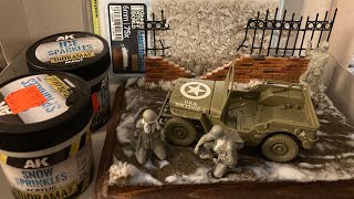 Battle of the Bulge St Vith WW2 Diorama AK Snow Effects and Green Stuff World pt2 [upl. by Thebault537]