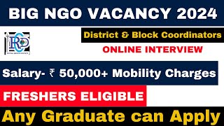 20 REGULAR VACANCY in NGO  SALARY 50000  FRESHERS ELIGIBLE  NGO JOBS 2024  APPLY ANY GRADUATE [upl. by Ardnalak]