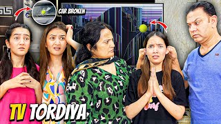 Broken TV Prank On My Family🤣Gari Ki Screen Tordi😰Sistrology [upl. by Imailiv441]