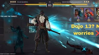 Dojo 11 vs 13  Fight  lord Gedoin is insane with health gaining ability ✅ ShadowFightGames [upl. by Anuqahs]