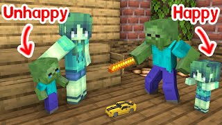 Unhappy and Happy  Baby Zombie  Minecraft Animation [upl. by Nisior]