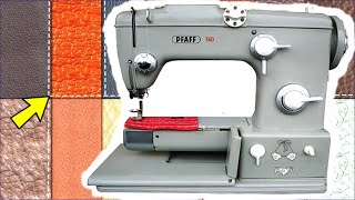 SEWING FAUX LEATHER  Vintage Pfaff Sewing Machine  Sewing Leather [upl. by Liggett]