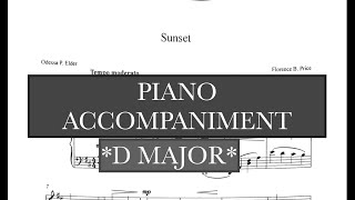 Sunset Florence Price D Major Piano Accompaniment and Vocal Guide  Karaoke [upl. by Aztiley]