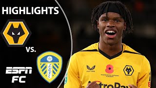 Boubacar Traore wins it late for Wolves vs Leeds  Carabao Cup  ESPN FC Highlights [upl. by Valsimot]