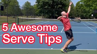 5 Awesome Serve Tips Tennis Technique Explained [upl. by Mcgaw]