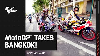 MotoGP Parade in Bangkok  2023 ThaiGP [upl. by Kcirret]