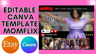 CREATE amp EDIT AN ETSY CANVA TEMPLATE  MOMFLIX [upl. by Batish]