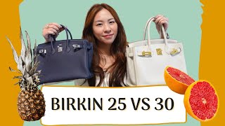 🍊【Birkin 25 VS 30】兩個有咩分別❓大細？容量？重量？｜要温柔定霸氣❓比你選你會要邊個😏😏😏 [upl. by Itsrejk]