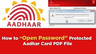 How to open Aadhar Card PDF File  What is the password to open eAadhar card PDF in telugu [upl. by Edmanda]