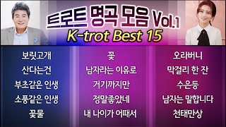 트로트 명곡모음 Vol1 KTROT BEST 15★ 진성홍진영김용임신유장윤정조항조송가인주현미오승근금잔디강진김연자장민호윤수현💖 [upl. by Elyad273]