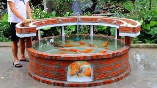 Make a Unique Fish Tank from brick and cement [upl. by Nylzaj]