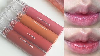 Swatch Romand Glasting Water Tint  4 màu son mới của Romand  Thanhnu00 [upl. by Idaf]