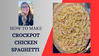 Crockpot Chicken Spaghetti I EASY WEEK NIGHT MEAL crockpot easyrecipe dinnerideas [upl. by Niple]