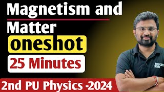 Magnetism and Matter in Oneshot  2nd PUC Physics Exam 2024 [upl. by Berlauda223]