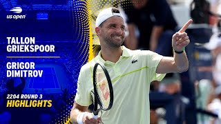 Tallon Griekspoor vs Grigor Dimitrov Highlights  2024 US Open Round 3 [upl. by Skcirdnek]