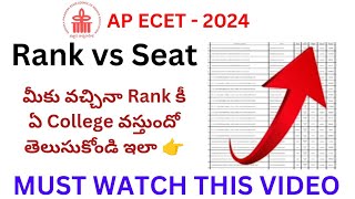 ECET College predictor for AP Students in telugu APECET College predictor [upl. by Elehcor]