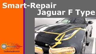 Jaguar F Type SmartRepair Spotrepair Beilackierung Stoßstange Farbtonmessung Lackieren Polieren [upl. by Ytirahs]