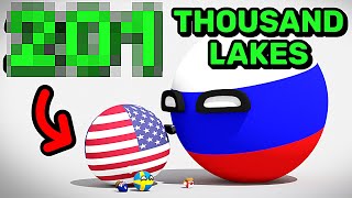 COUNTRIES SCALED BY LAKES  Countryballs Animation [upl. by Anilat]