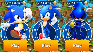 Sonic Dash  Classic Sonic vs Metal Sonic vs Sonic  All Characters Unlocked  Gameplay [upl. by Brentt531]