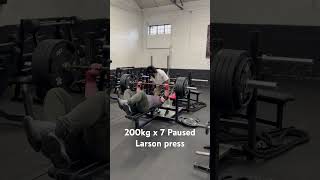 200kg x 7 PAUSED LARSON PRESS motivation gymcenter power gymequipment gym gymshort [upl. by Kuhlman449]