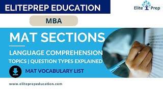 MAT 202425  Verbal Section  Topics amp Question Types Explained  MAT Vocabulary List Free Download [upl. by Elyrehc]