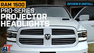 20132018 RAM 1500 PROSeries Projector Headlights Jet Black Housing Review amp Install [upl. by Natloz]