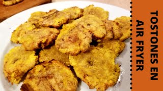 Tostones en air fryer  Patacones en air fryer  Platanos fritos en freidora de aire [upl. by Anima]