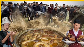 What is served after a funeral in Kyrgyzstan 🇰🇬 Massive Banquet Food for 500 People [upl. by Reichert352]