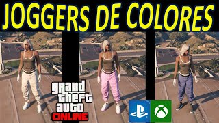 TODOS LOS JOGGERS DE COLORES EN UN SOLO TRUCO GTA V ONLINE PS4 PERSONAJE MUJER [upl. by Adnilram845]