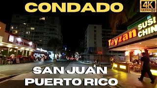 Driving Condado San Juan Puerto Rico at Night 4K 🇵🇷 [upl. by Asor]