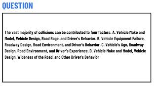 The vast majority of collisions can be contributed to four factors A Vehicle Make and Model [upl. by Eseeryt]