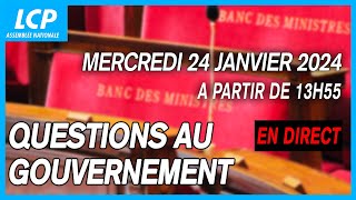 Questions au Gouvernement à lAssemblée nationale  24012024 [upl. by Ttnerb]