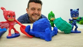 PJ Masks español Colores para niños y los moldes de barro [upl. by Gauthier]