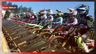 Guadagnini crash  MX2 Race 1  MXGP of Portugal 2022 MXGP Motocross [upl. by Htnnek]