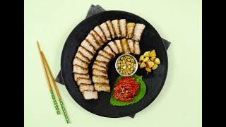 Matcha marinated pork belly  녹차숙성 삼겹살구이 [upl. by Lerred805]