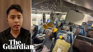 Going completely horizontal passengers on Singapore Airlines flight hit by turbulence [upl. by Goldshell]