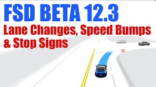 Tesla FSD Beta 123  Challenging Lane Change Speed Bumps amp Stop Signs [upl. by Hyman]