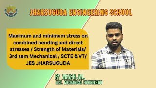 Maximum amp minimum stress on combined bending and direct stresses SOM3rd Sem MECH SCTE amp VTJES [upl. by Amrita]