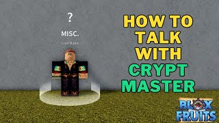 How To Talk With Crypt Master NPC in Blox Fruits  Third Sea [upl. by Scoles]