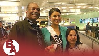 Miss Philippines Gazini Ganados arrives in LA ready to compete for Miss Universe [upl. by Eynahpets]