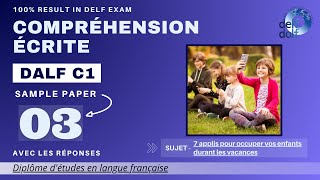 DALF C1 Compréhension écrite No 03  Written Comprehension Practice Test Online  French N You [upl. by Kcirdnekel]