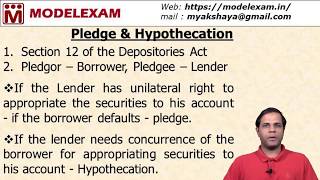 Pledge amp Hypothecation of securities [upl. by Mamie]