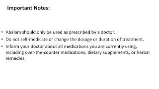 Abalam Uses Composition Dosage and Precautions [upl. by Vassili495]