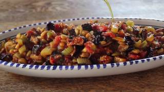 Sicilian CAPONATA Recipe  Cooked on the Fontana Pizza e Cucina WoodFired Oven [upl. by Llenrad833]