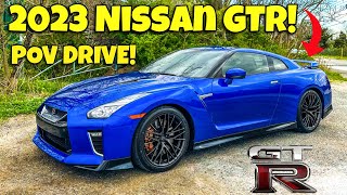 2023 NISSAN GTR POV DRIVE THE ULTIMATE SPORTS CAR Accelerations cold start walk around [upl. by Oinolopa]